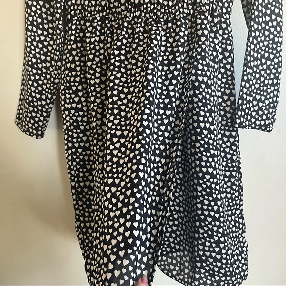 2/$50 J Crew Mercantile Black and White Heart Dress - Picture 4 of 10